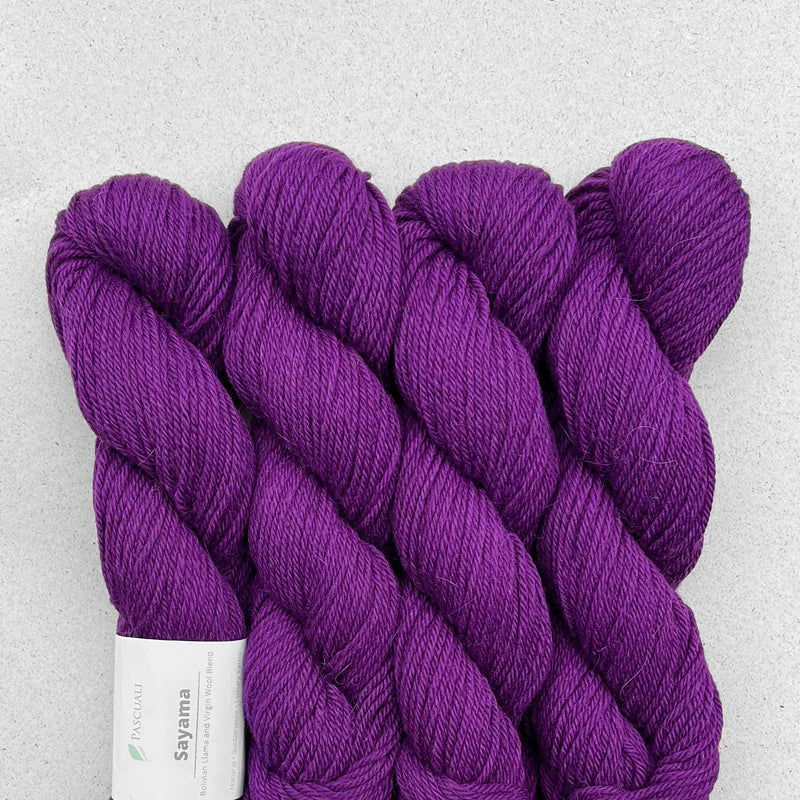Pascuali Sayama in 323 Pflaume: Lama-Schurwoll-Garn.