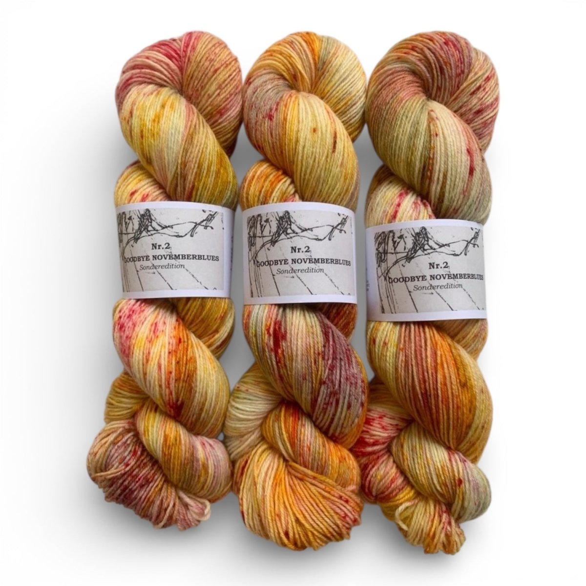 Atelier Franziska Uhl Handgefärbte Sockenwolle - BONIFAKTUR - Goodbye Novemberblues 2 - Atelier Franziska Uhl Handgefärbte Sockenwolle